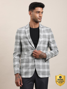 TURTLE Checkered Single Breasted Casual Men Blazer