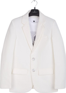 Charchit Solid Single Breasted Party Boys Blazer
