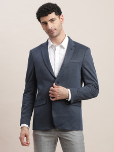 TURTLE Self Design Single Breasted Casual Men Blazer