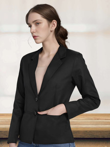 Rocksy Solid Single Breasted Formal Women Blazer