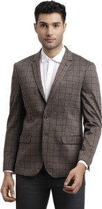 TURTLE Checkered Single Breasted Casual Men Blazer