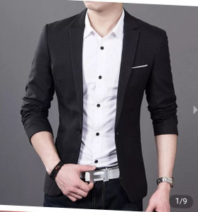 SOFTINO Solid Single Breasted Festive & Wedding Men Blazer