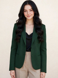 Rocksy Solid Single Breasted Casual Women Blazer