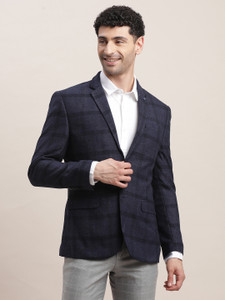 TURTLE Checkered Single Breasted Casual Men Blazer