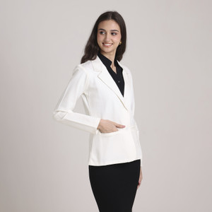 OS OPEN STYLE Solid Single Breasted Formal Women Blazer