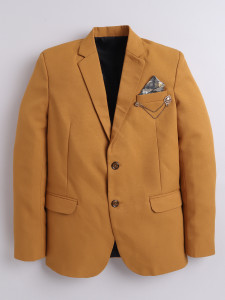Fourfolds Solid Single Breasted Festive & Wedding Men Blazer
