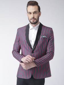 Hangup Striped Tuxedo Style Casual Men Blazer