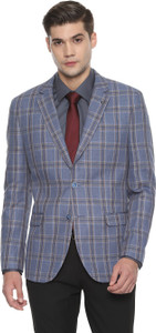 VAN HEUSEN Checkered Single Breasted Formal Men Blazer