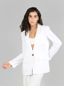 CHKOKKO Solid Single Breasted Formal Women Blazer