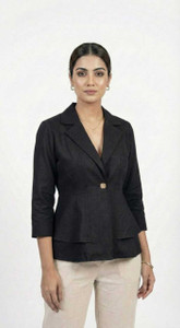 FABRISA CREATION Solid Single Breasted Formal, Casual, Party Women Blazer