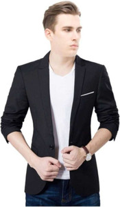 TRULYFEB Solid Single Breasted Casual Men Blazer