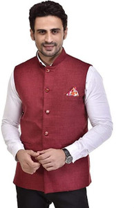 Eliq Solid Mandarin Festive & Wedding Men Blazer