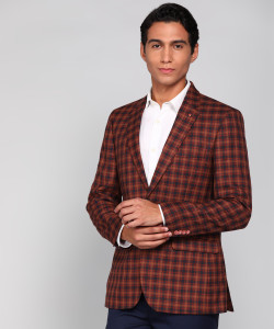 Raymond Checkered Single Breasted Formal Men Blazer