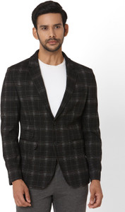 MUFTI Checkered Single Breasted Casual, Festive & Wedding, Party, Lounge Wear, Formal Men Blazer