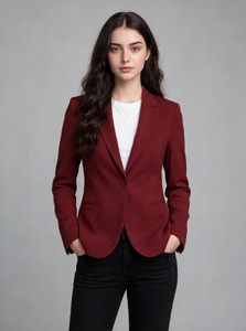 Rocksy Solid Single Breasted Casual Women Blazer