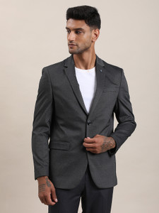 TURTLE Solid Single Breasted Casual Men Blazer