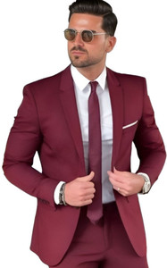 FIVEFEB Solid Single Breasted Formal, Party, Wedding Men Blazer