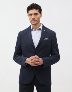 Blackberrys Self Design Single Breasted Formal Men Blazer