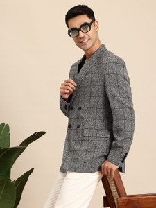 Mast & Harbour Checkered Single Breasted Formal Men Blazer