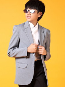 V-MART Solid Single Breasted Casual, Festive, Formal, Wedding Boys Blazer