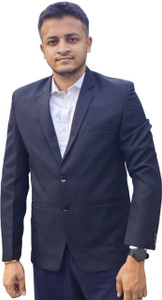 Fashyy Solid Single Breasted Festive & Wedding Men Blazer