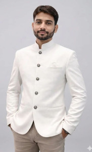 Skylux Solid Bandhgala Formal, Festive & Wedding Men Blazer