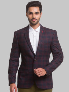 PARK AVENUE Checkered Double Breasted Formal Men Blazer