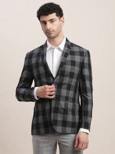 TURTLE Checkered Single Breasted Casual Men Blazer