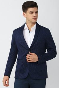 VAN HEUSEN Polka Print Double Breasted Casual Men Blazer