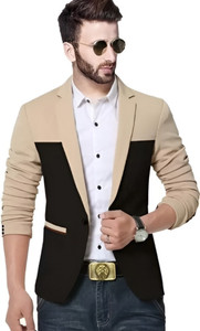 HUMJOLI MENS WEAR Colorblock Single Breasted Casual Men Blazer