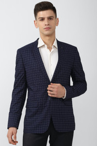 VAN HEUSEN Checkered Single Breasted Formal Men Blazer