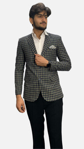gargian master cut Checkered Single Breasted Formal, Party Men Blazer
