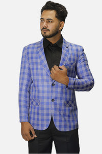 gargian master cut Checkered Single Breasted Formal, Party Men Blazer