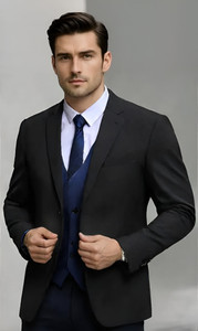 CADMON Solid Single Breasted Wedding Men Blazer