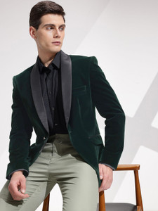 INVICTUS Solid Tuxedo Style Formal Men Blazer