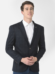 CRIMSOUNE CLUB Checkered Single Breasted Casual Men Blazer