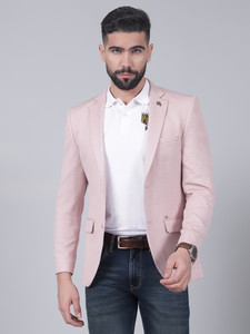 CANTABIL Self Design Single Breasted Casual Men Blazer