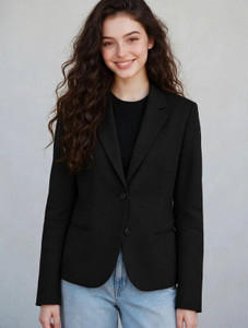 Rocksy Solid Single Breasted Casual Women Blazer