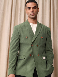 Mr Bowerbird Solid Double Breasted Festive & Wedding Men Blazer