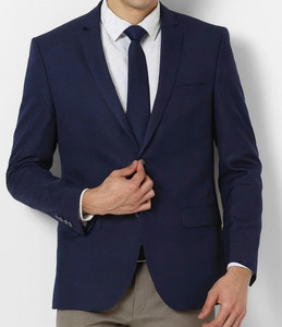 ब्लूजेंट पुरुष के लिए ब्लेजर सॉलिड कैजुअल, उत्सव और शादी, फॉर्मल, पार्टी सिंगल ब्रेस्टेड