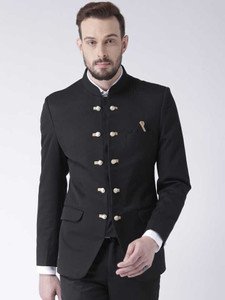 Darbar In Solid Single Breasted Casual, Festive & Wedding, Formal, Lounge Wear, Party Men Blazer
