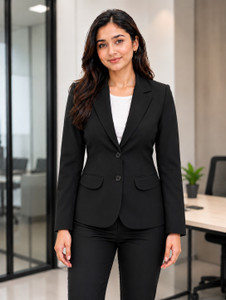 SBG Solid Single Breasted Casual, Formal Women Blazer