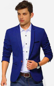 Darbar In Solid Single Breasted Casual, Formal, Festive & Wedding, Party Men Blazer