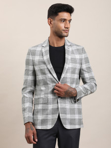 TURTLE Checkered Single Breasted Casual Men Blazer