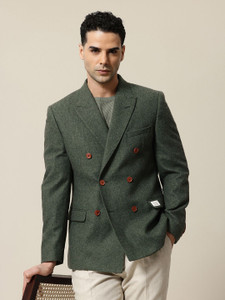 Mr Bowerbird Solid Double Breasted Casual Men Blazer