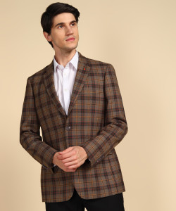 Raymond Checkered Single Breasted Formal Men Blazer