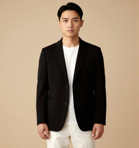 Cjc Solid Single Breasted Formal Men Blazer