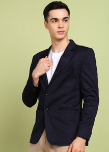 FUBAR Solid Single Breasted Party Men Blazer