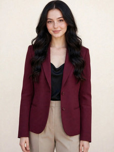 Rocksy Solid Single Breasted Casual Women Blazer
