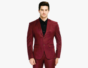 FIVEFEB Solid Single Breasted Formal Men Blazer